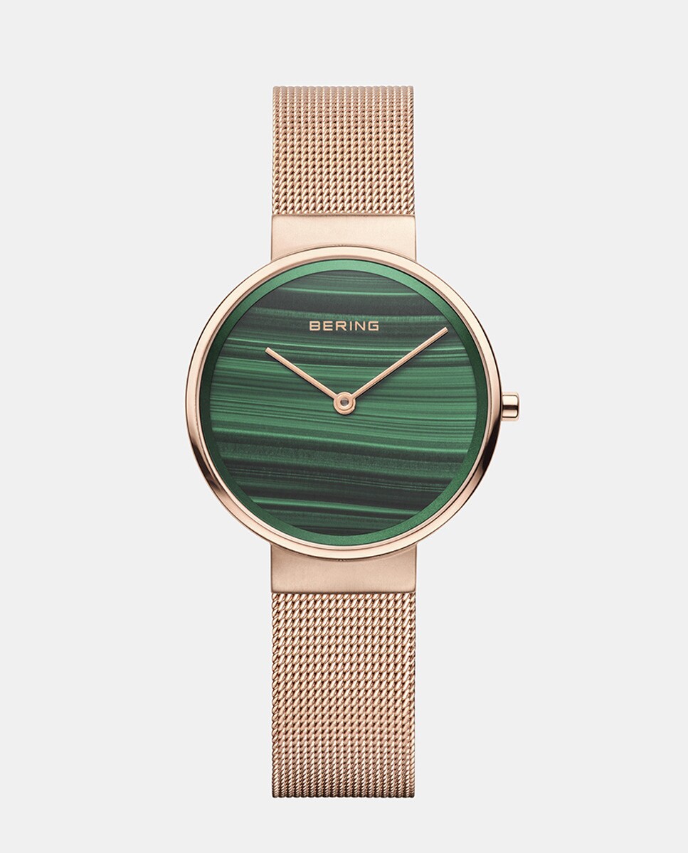 цена Классические женские часы 14531-368 со стальной сеткой Bering, розовый