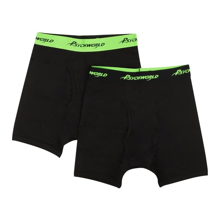 

Шорты Psychworld Logo Band Boxer (2 Pack) 'Black/Green', черный