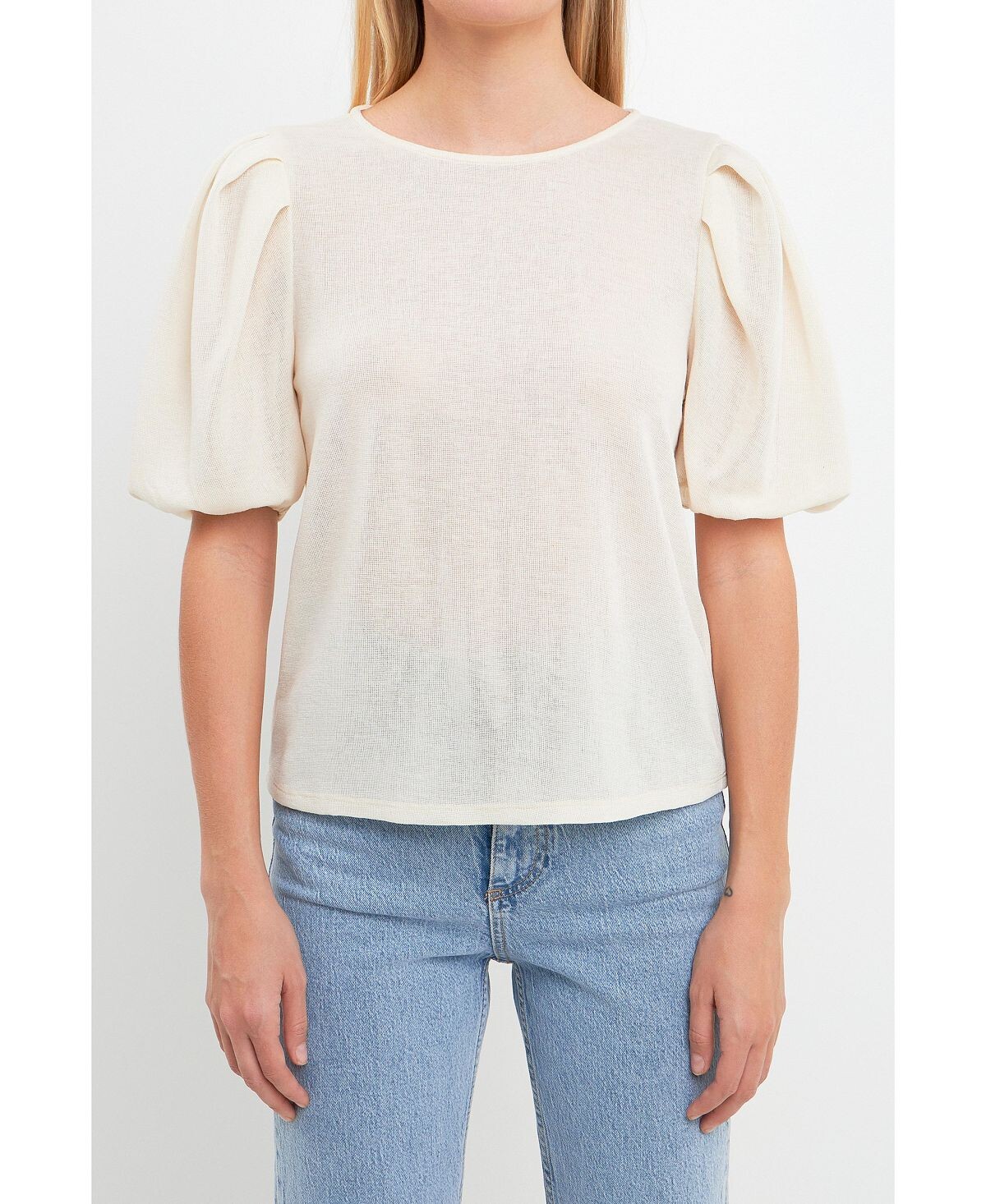 

Женский вязаный топ со складками на плечах English Factory