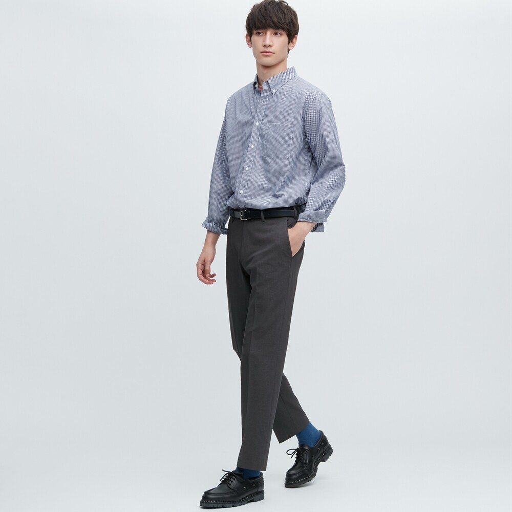 

Брюки Uniqlo короткие эластичные повседневные, темно-серый