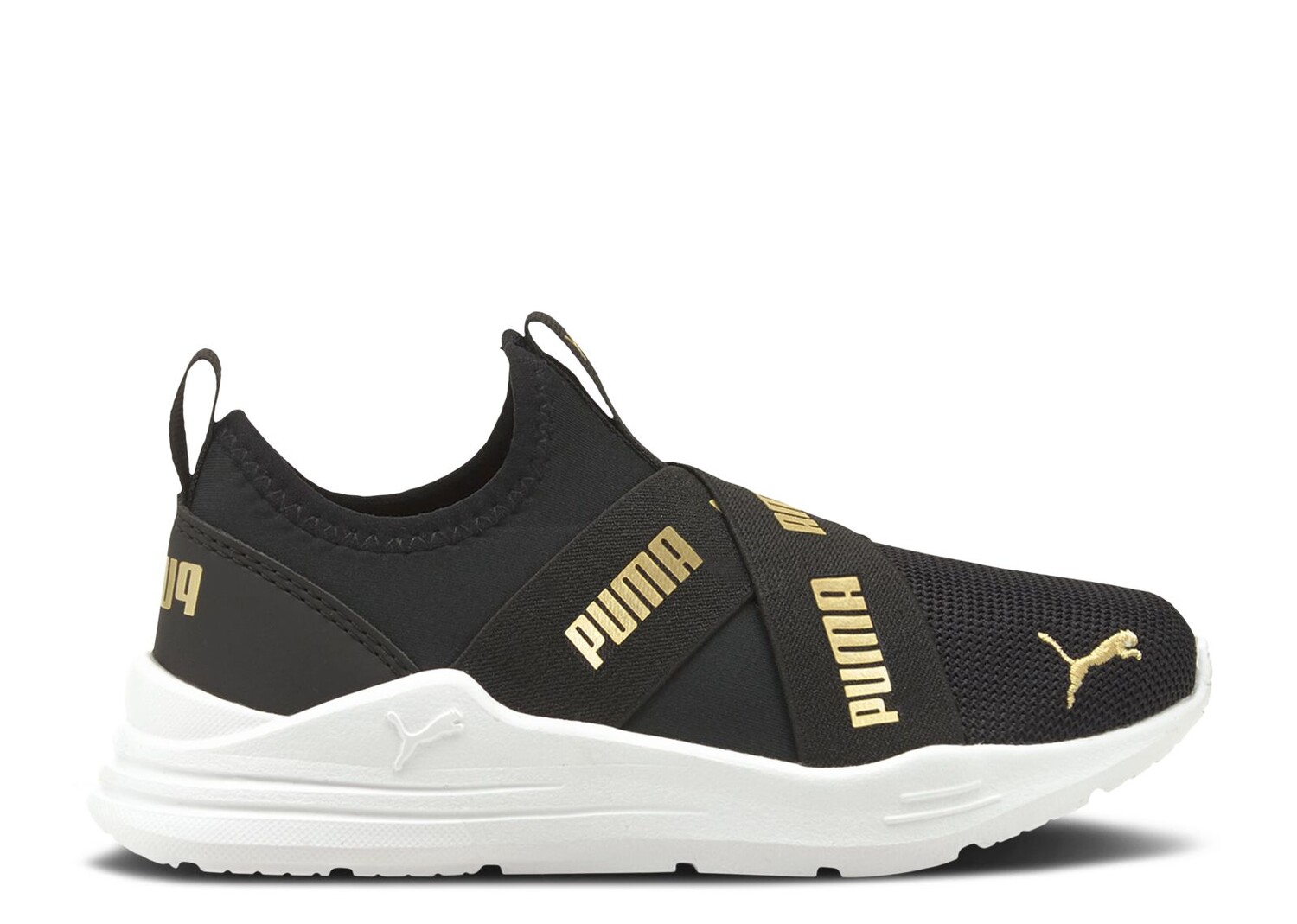 

Кроссовки Puma Wired Run Slip-On Little Kid 'Black Team Gold', черный