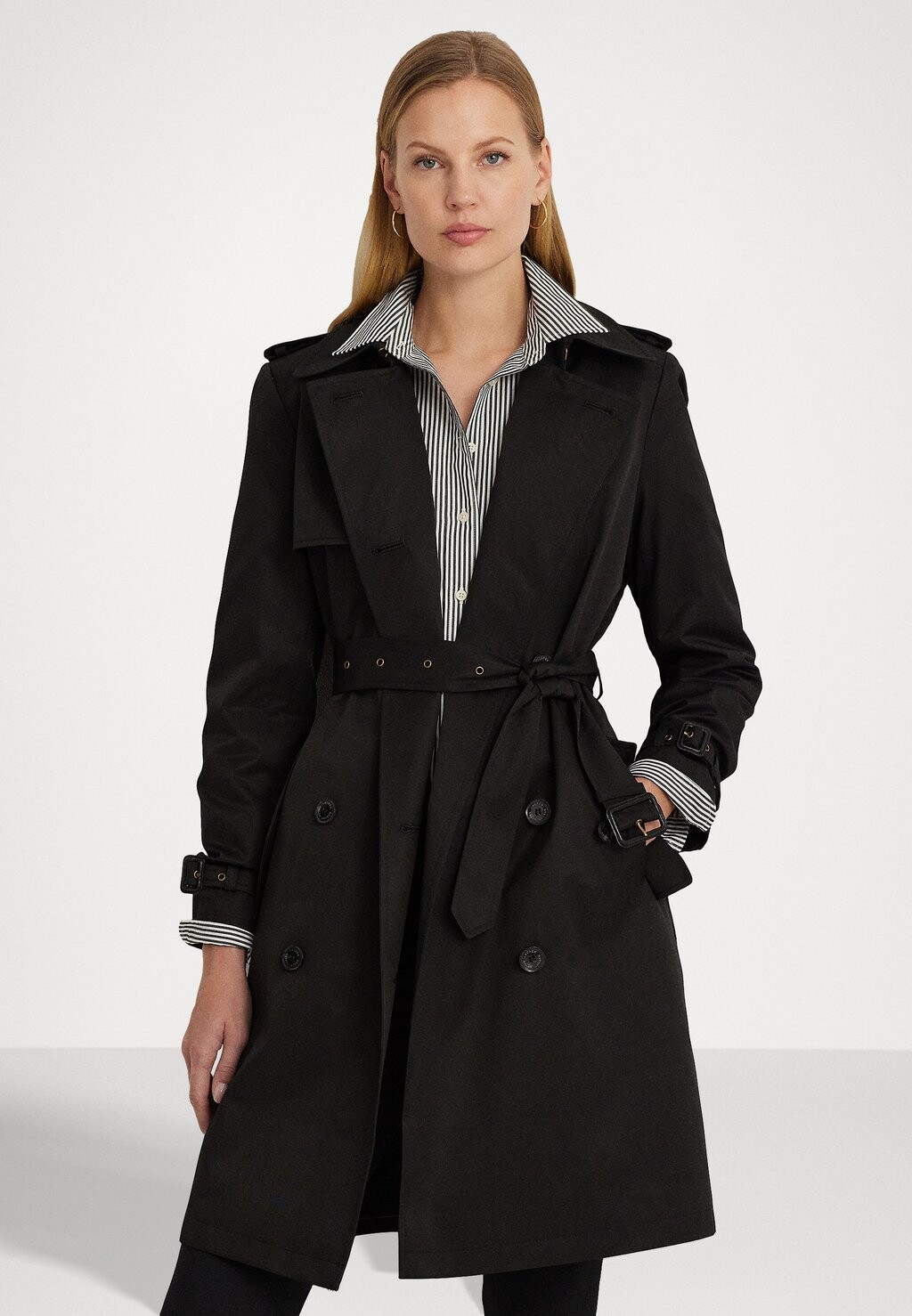 

Тренч LINED COAT Lauren Ralph Lauren, цвет black