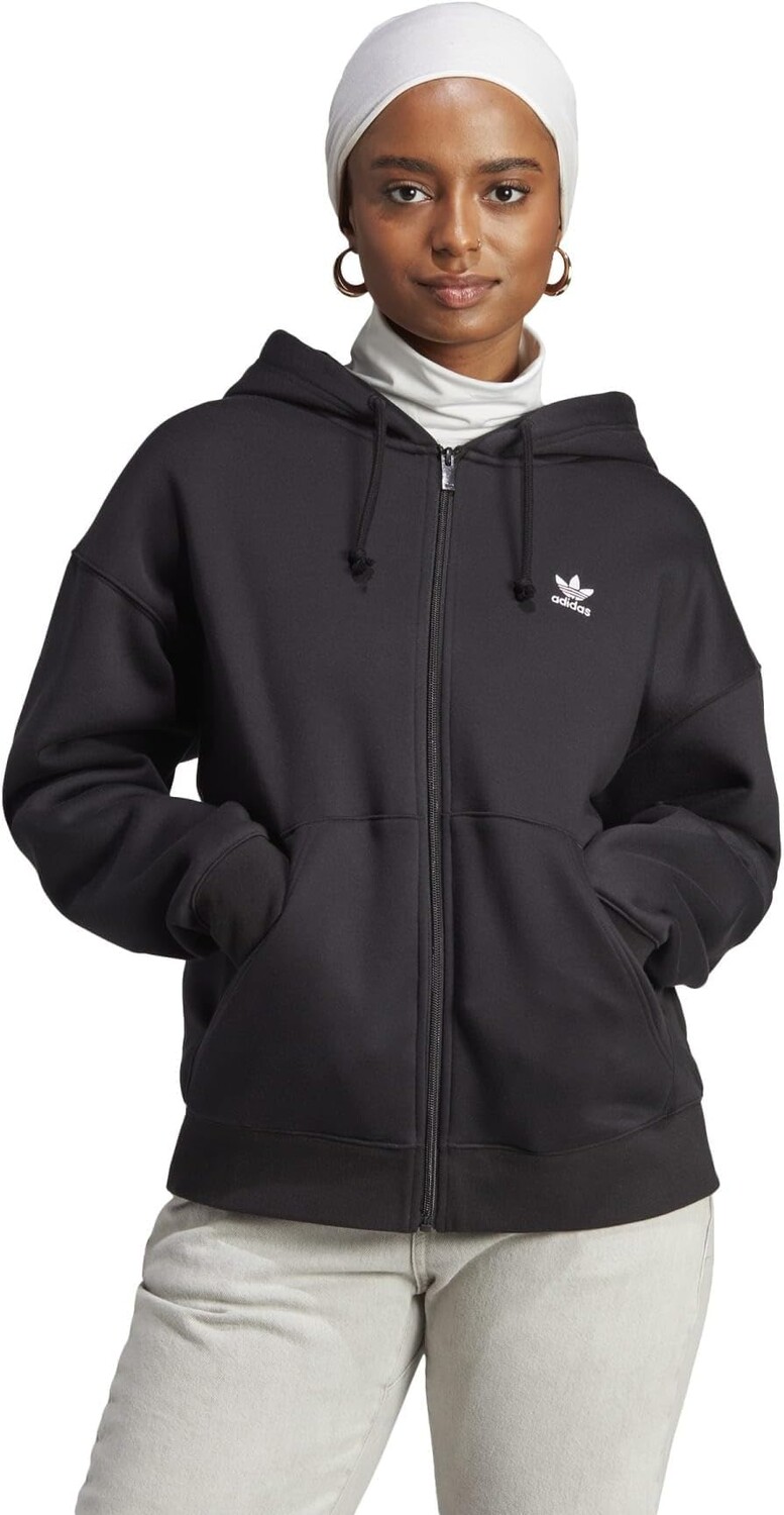 

Толстовка бойфренда на молнии Essentials adidas, черный