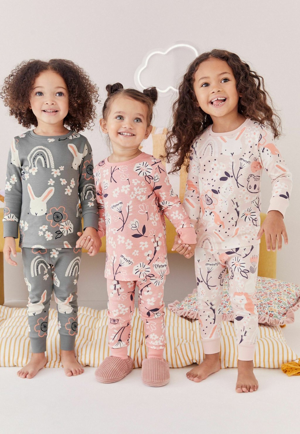 Комплект одежды для сна 3 PACK REGULAR FIT SET Next, цвет pink grey bunny