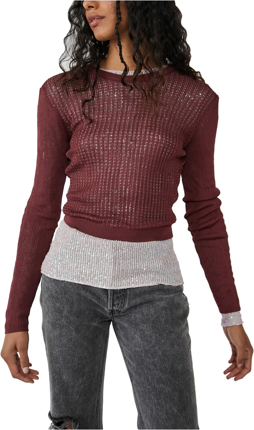 

Пуловер H20 с круглым вырезом Free People, цвет Raw Garnet