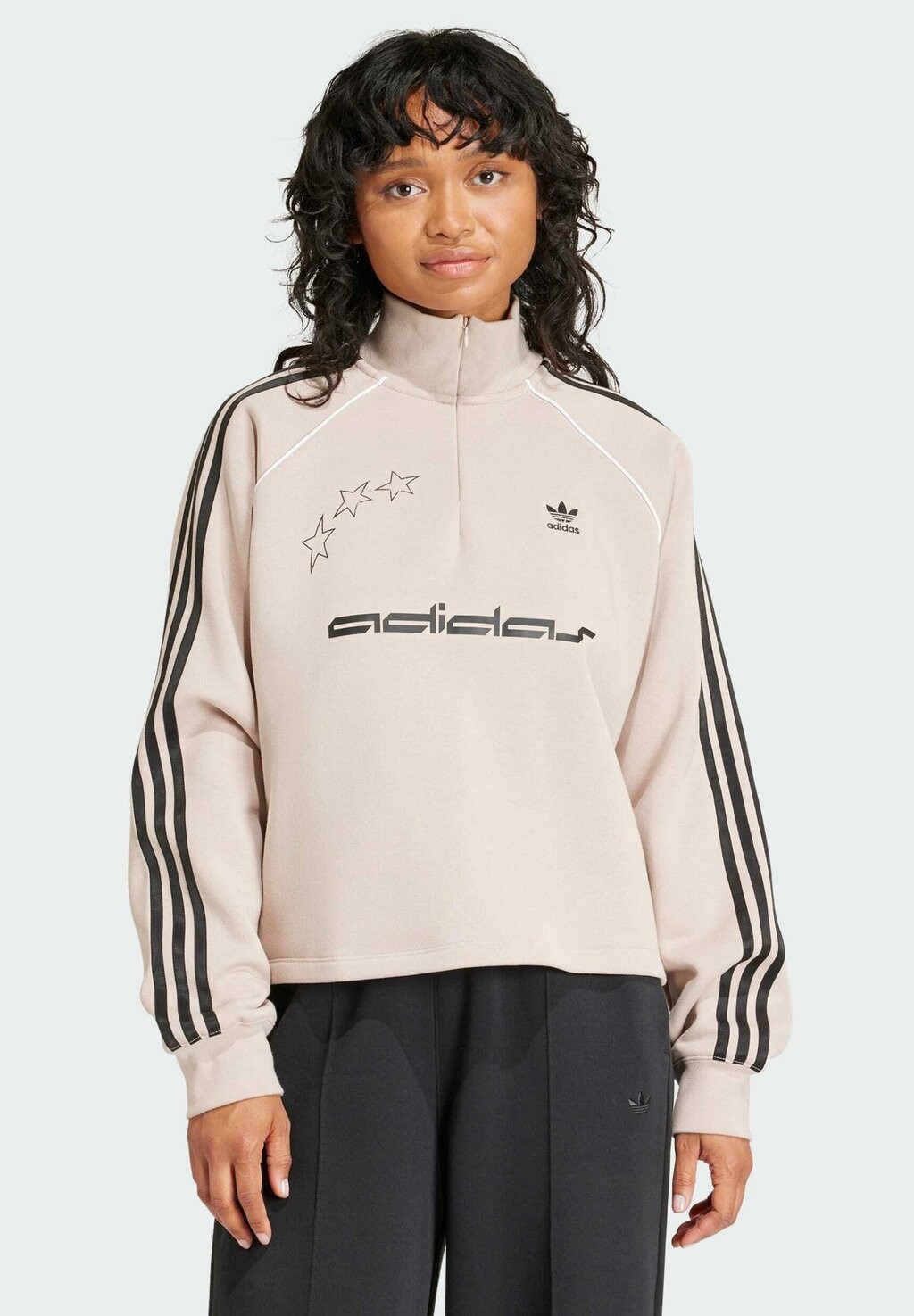 

Толстовка 1 2 Молния adidas Originals, цвет taupe