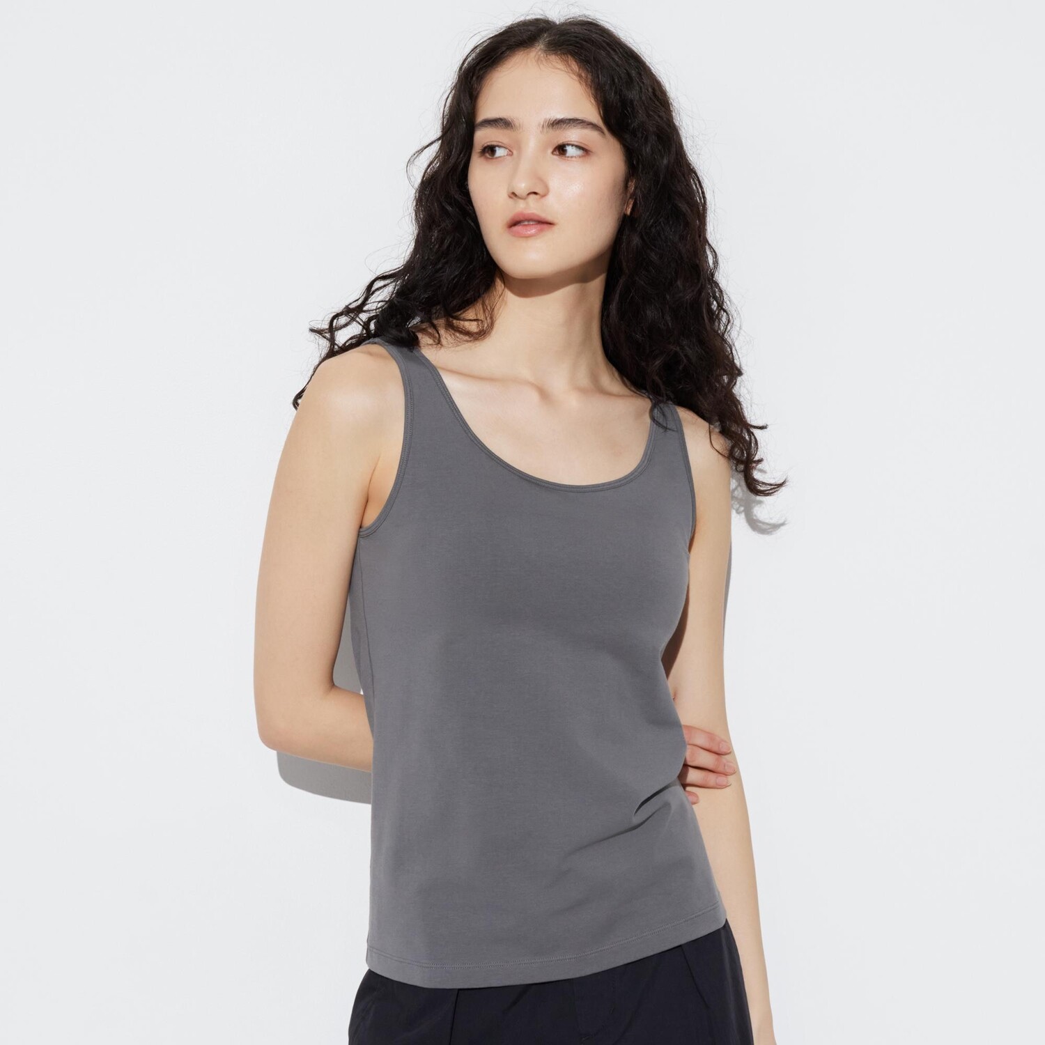 

Бюстгальтер из смесового хлопка, топ на бретелях UNIQLO, серый