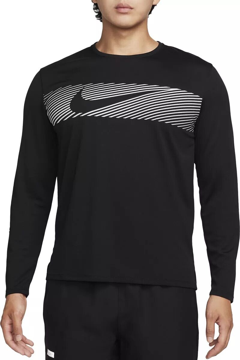 

Мужская рубашка с длинным рукавом Nike Dri-FIT Miler Flash UV, черный
