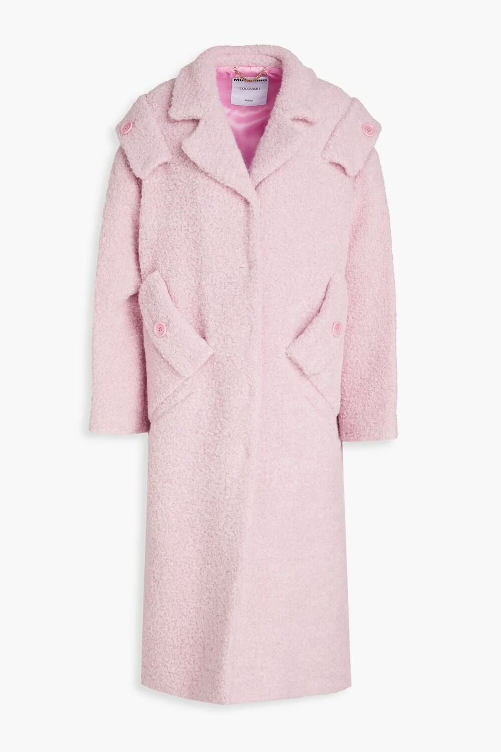 

Пальто букле из шерсти альпаки Moschino, розовый