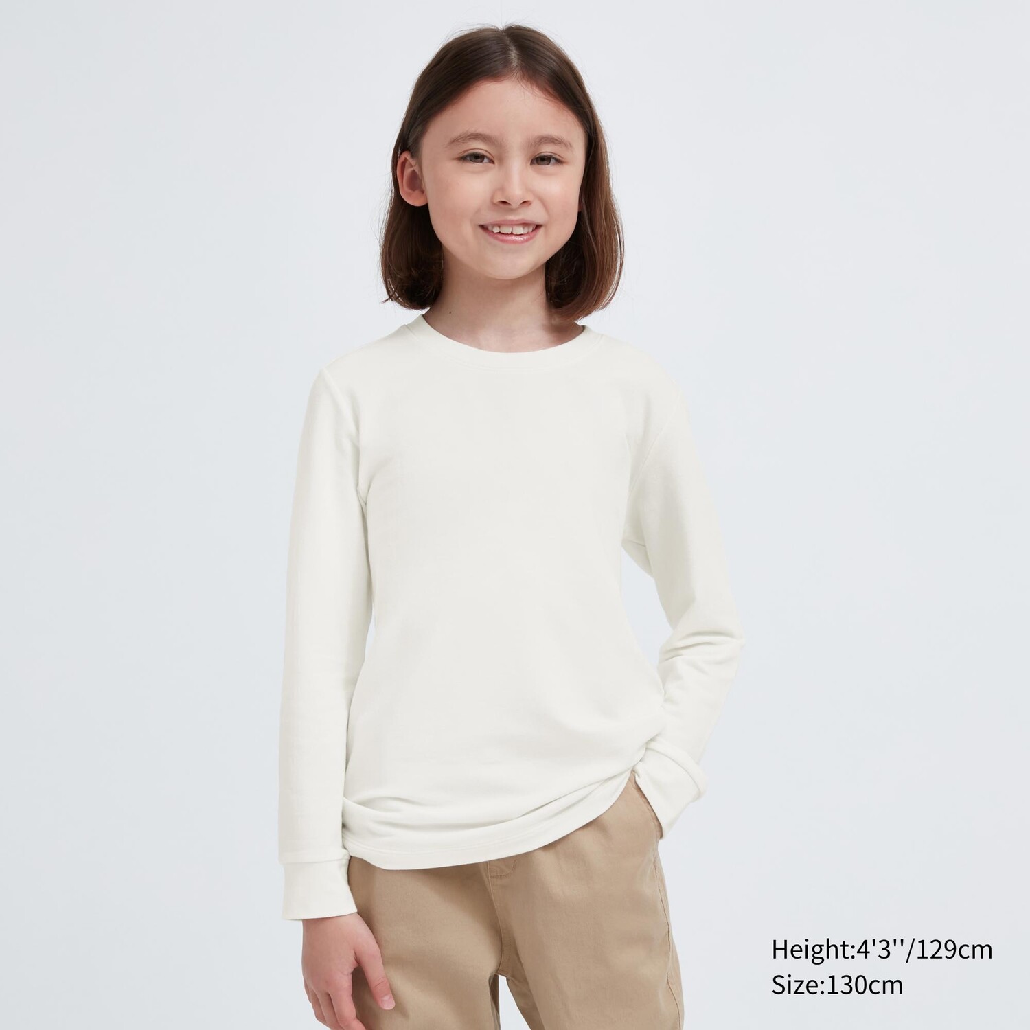 

Футболка UNIQLO Kids Heattech теплая с круглым вырезом и длинными рукавами, белый
