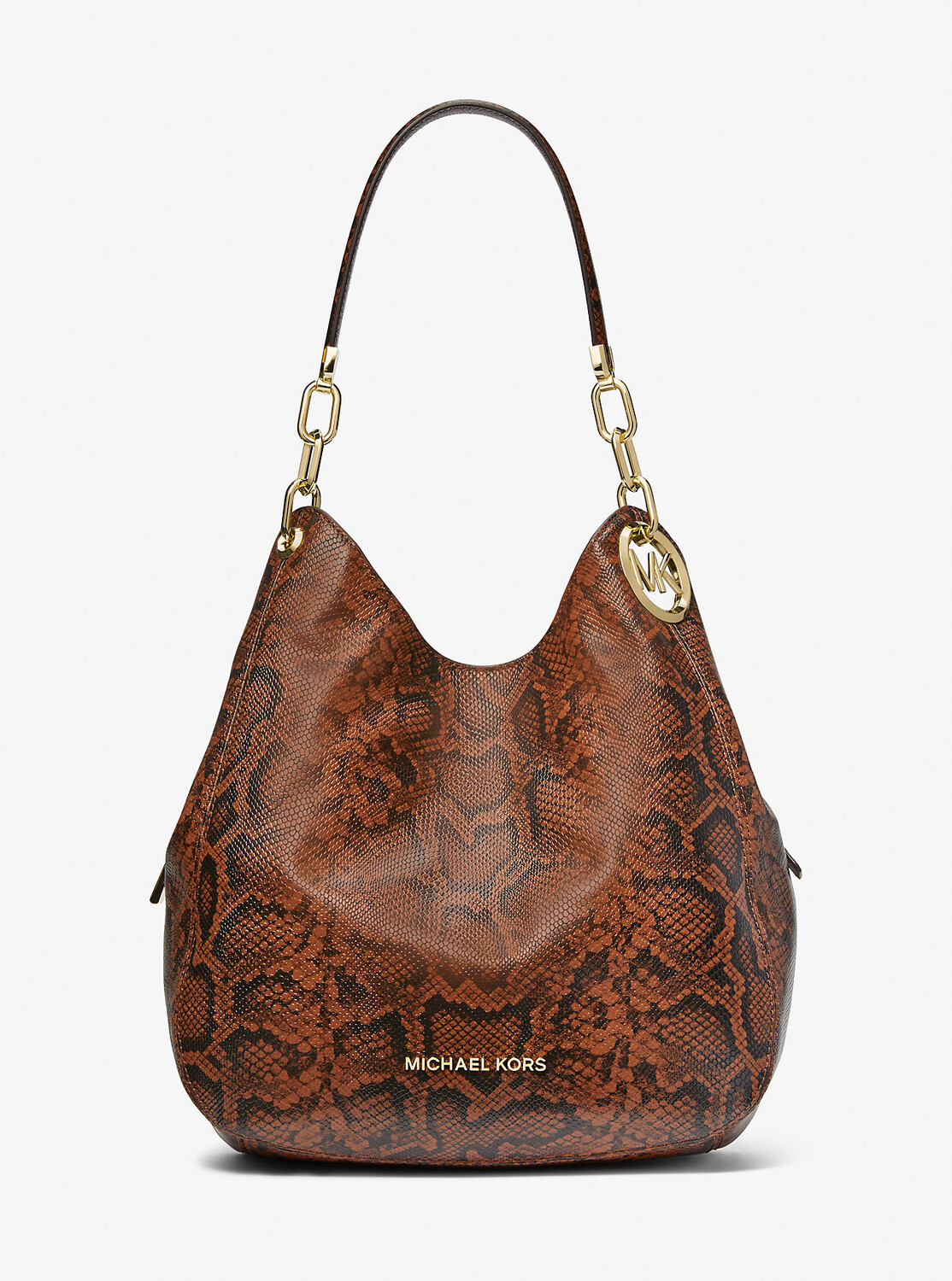 

Большая кожаная сумка на плечо Lillie со змеиным тиснением Michael Kors