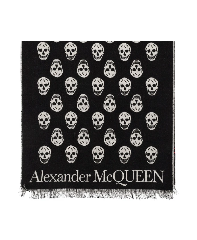 

Шерстяной шарф Alexander Mcqueen, черный