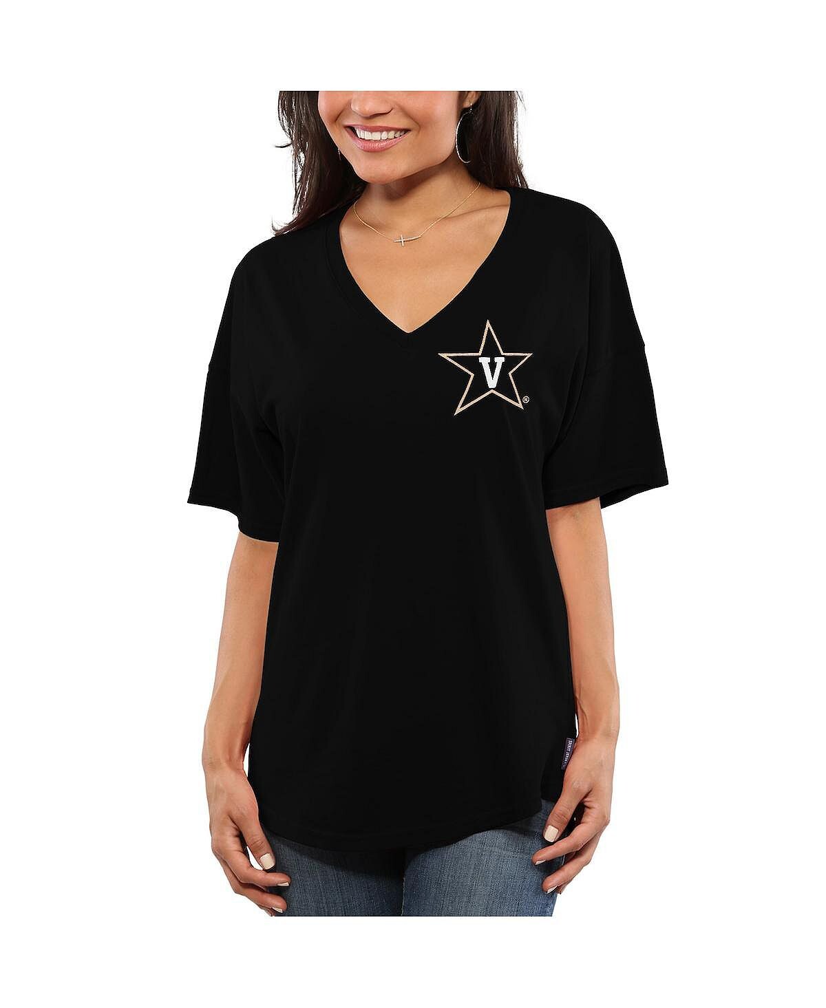 

Черная женская футболка оверсайз Vanderbilt Commodores Spirit Jersey, черный