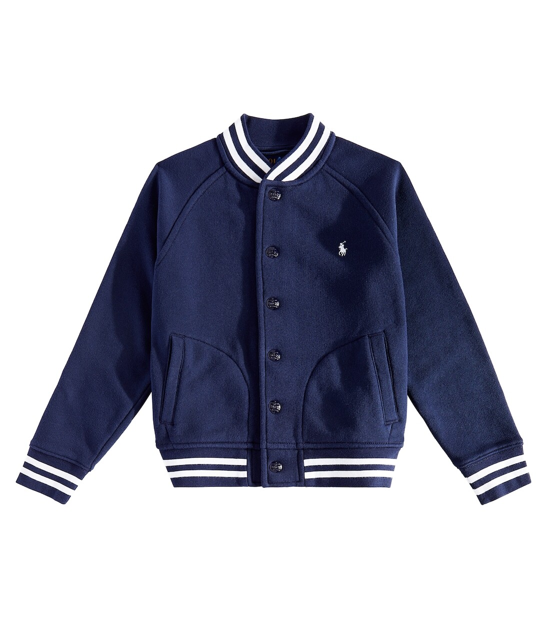 

Бомбер из хлопкового флиса Polo Ralph Lauren, синий
