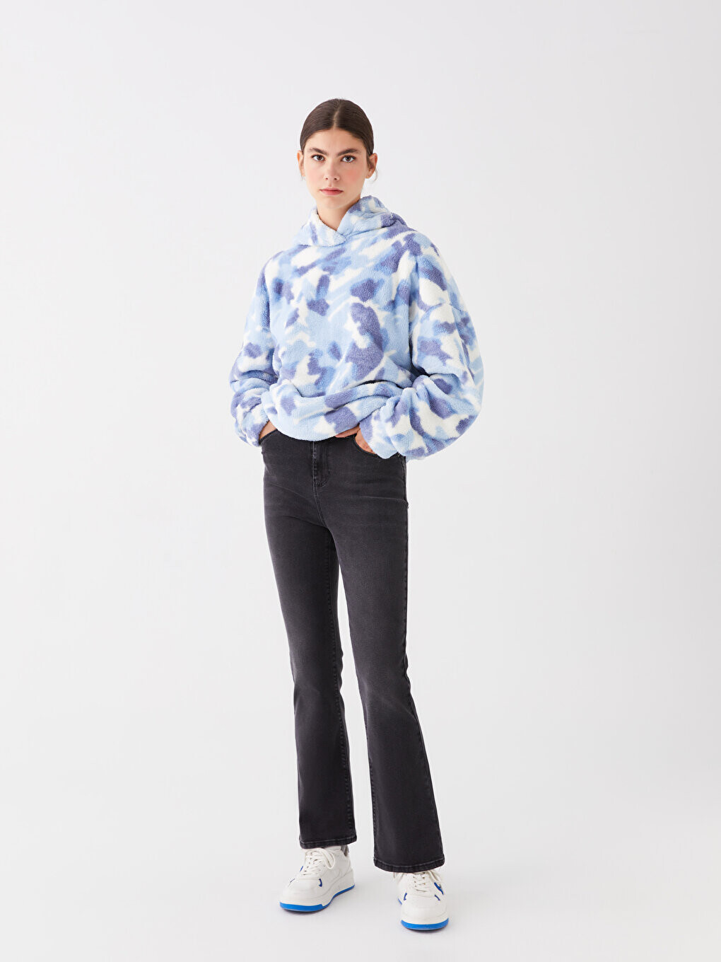 

Расклешенные женские джинсовые брюки LCW Jeans, черное родео, Черный
