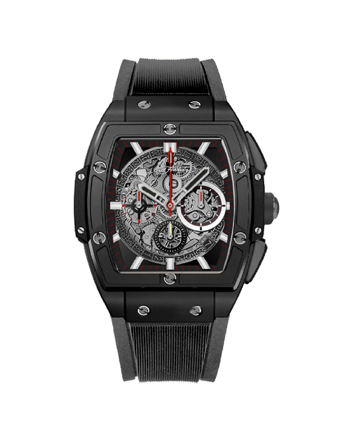 Мужские часы с черным текстурированным силиконовым ремешком, 48 мм Ed Hardy мужские часы с матовым черным пластиковым ремешком 42 мм ed hardy