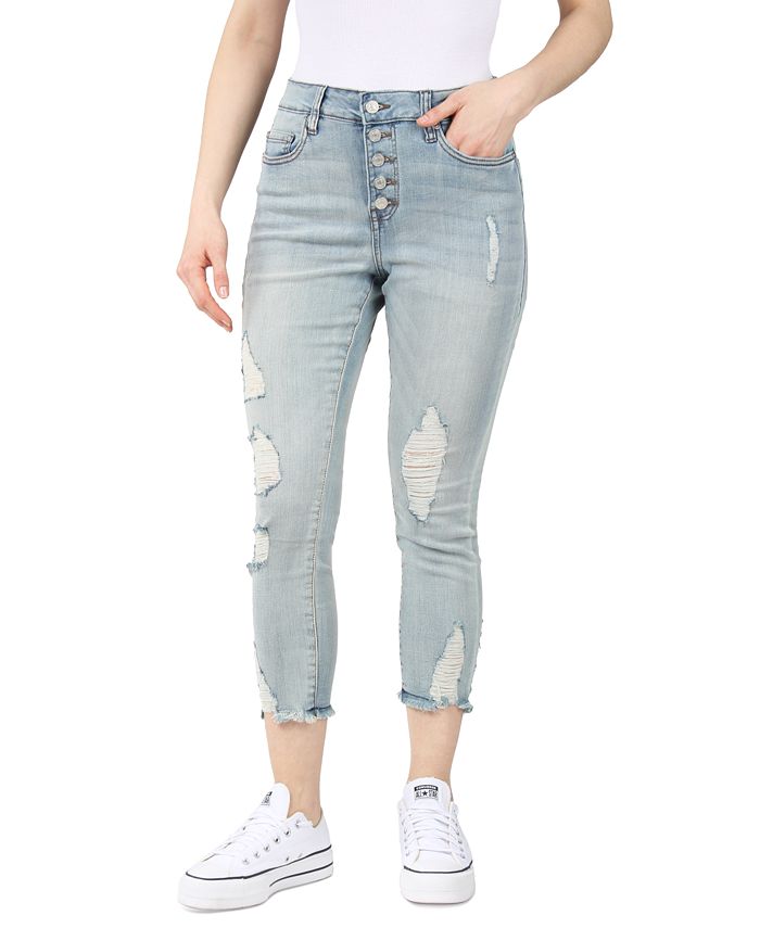 цена Укороченные джинсы с потертостями для подростков Indigo Rein, синий
