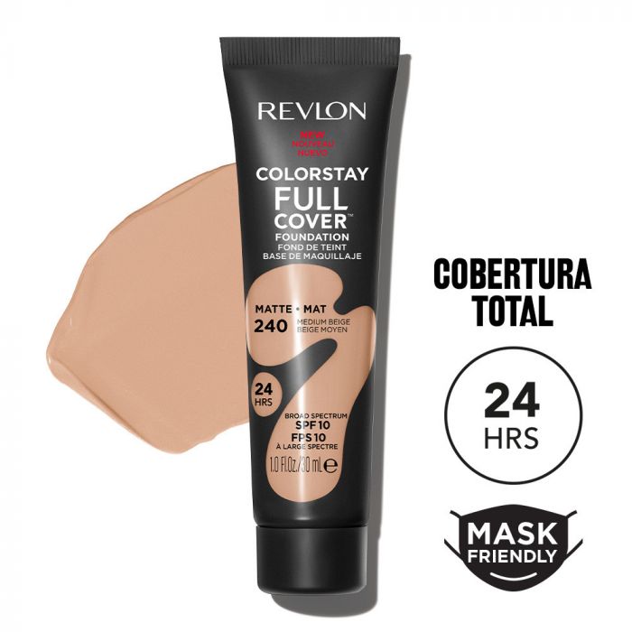 Тональная основа ColorStay Base de Maquillaje Cobertura Total Mate Revlon, 240 Medium Beige цена и фото
