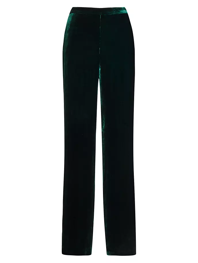 

Бархатные брюки прямого кроя из шелковой смеси Polo Ralph Lauren, цвет jade