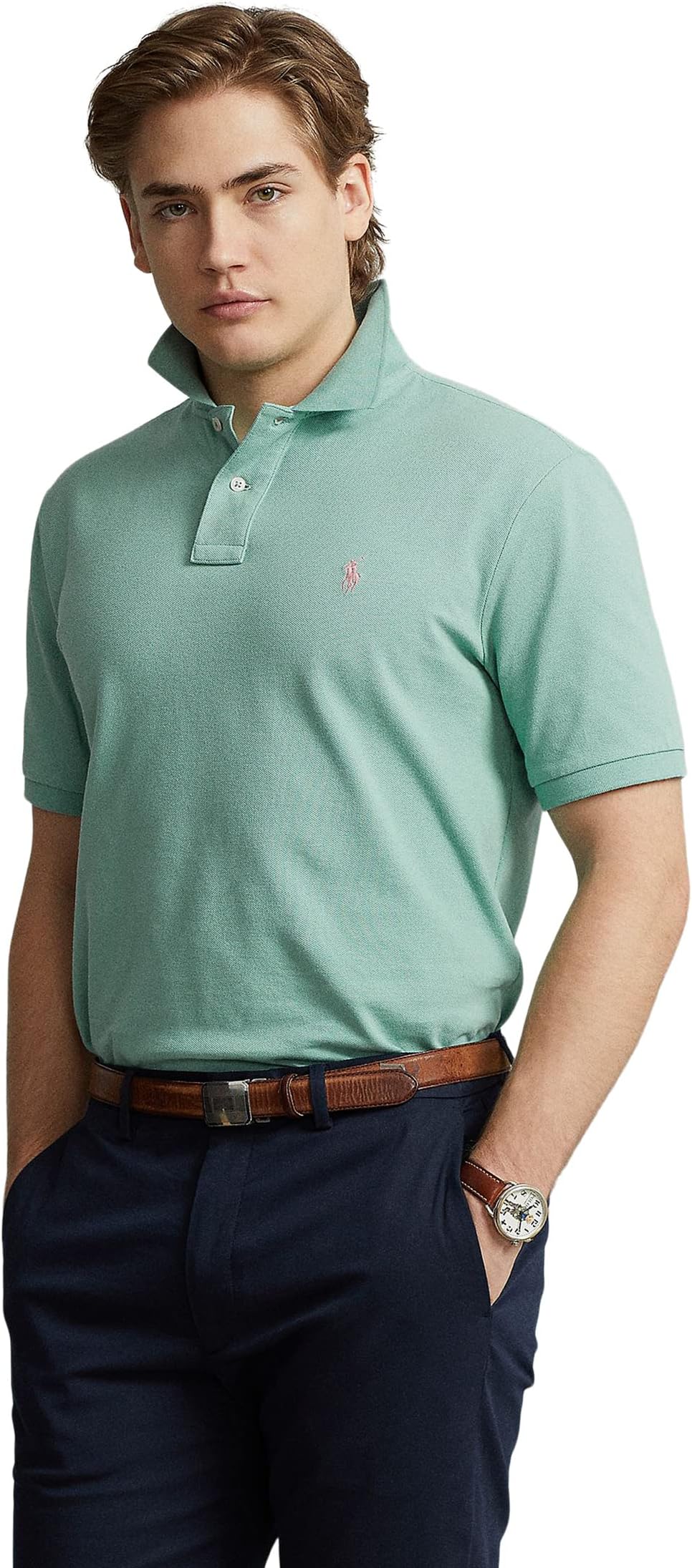 Рубашка-поло Classic Fit Mesh Polo Shirt Polo Ralph Lauren, цвет Essex  Green – купить по выгодным ценам с доставкой из-за рубежа через сервис  «CDEK.Shopping»