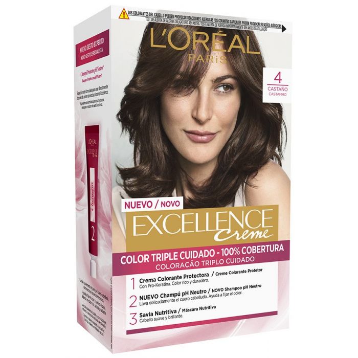 Краска для волос Excellence Creme Tintes L'Oréal París, 4.11 Castaño Ceniza Intenso
