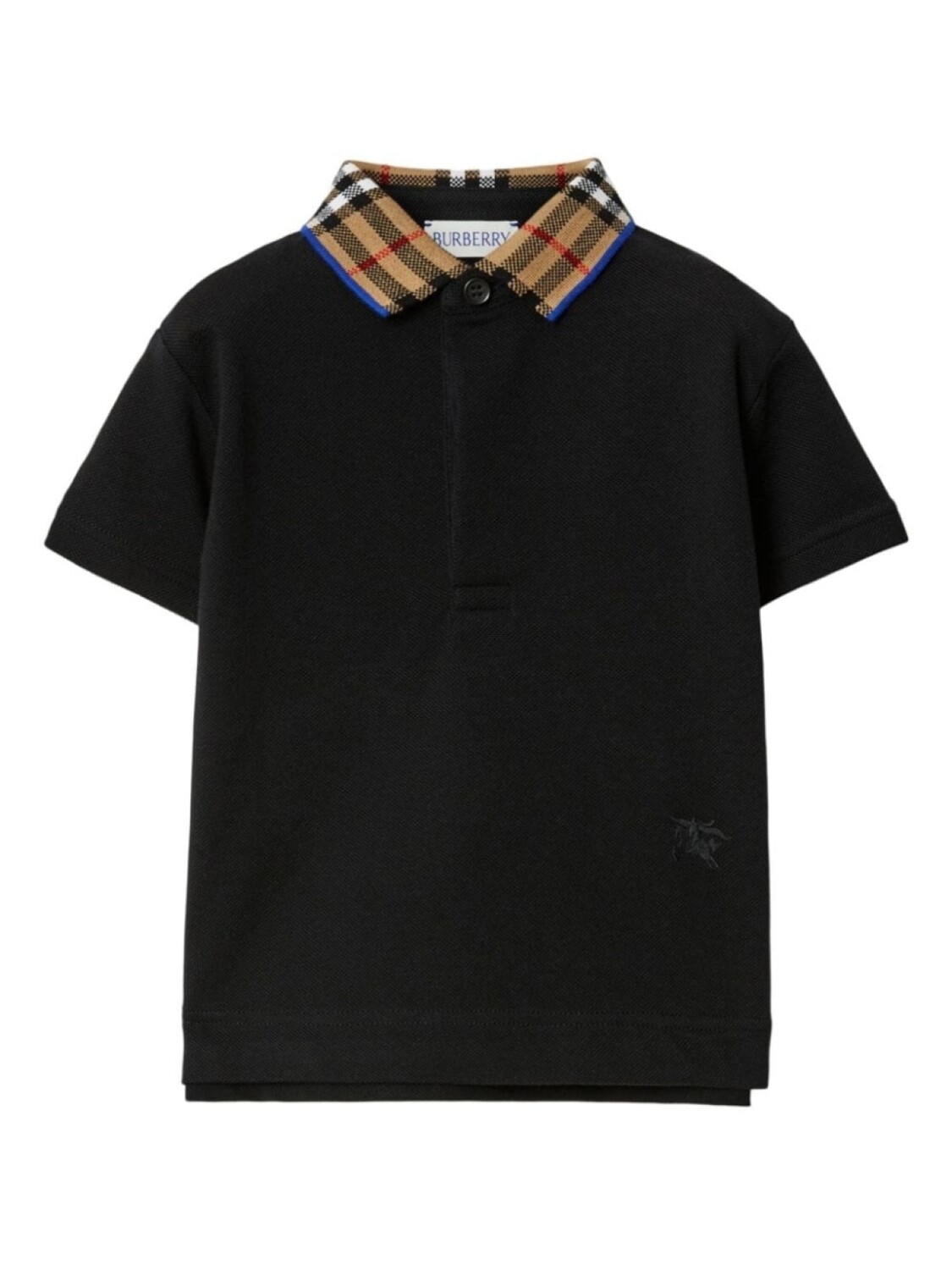 

Burberry Kids рубашка поло с контрастным воротником, черный