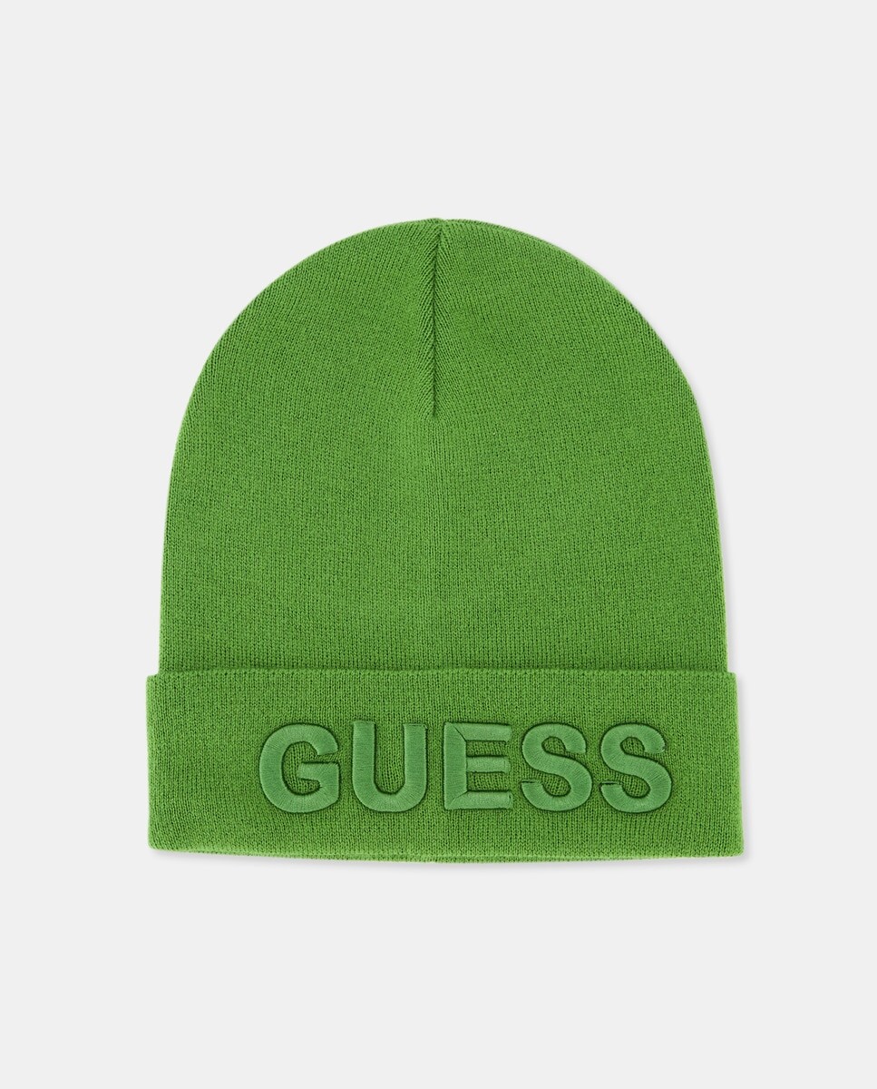 

Мужская шерстяная шапка с логотипом бренда Guess, зеленый