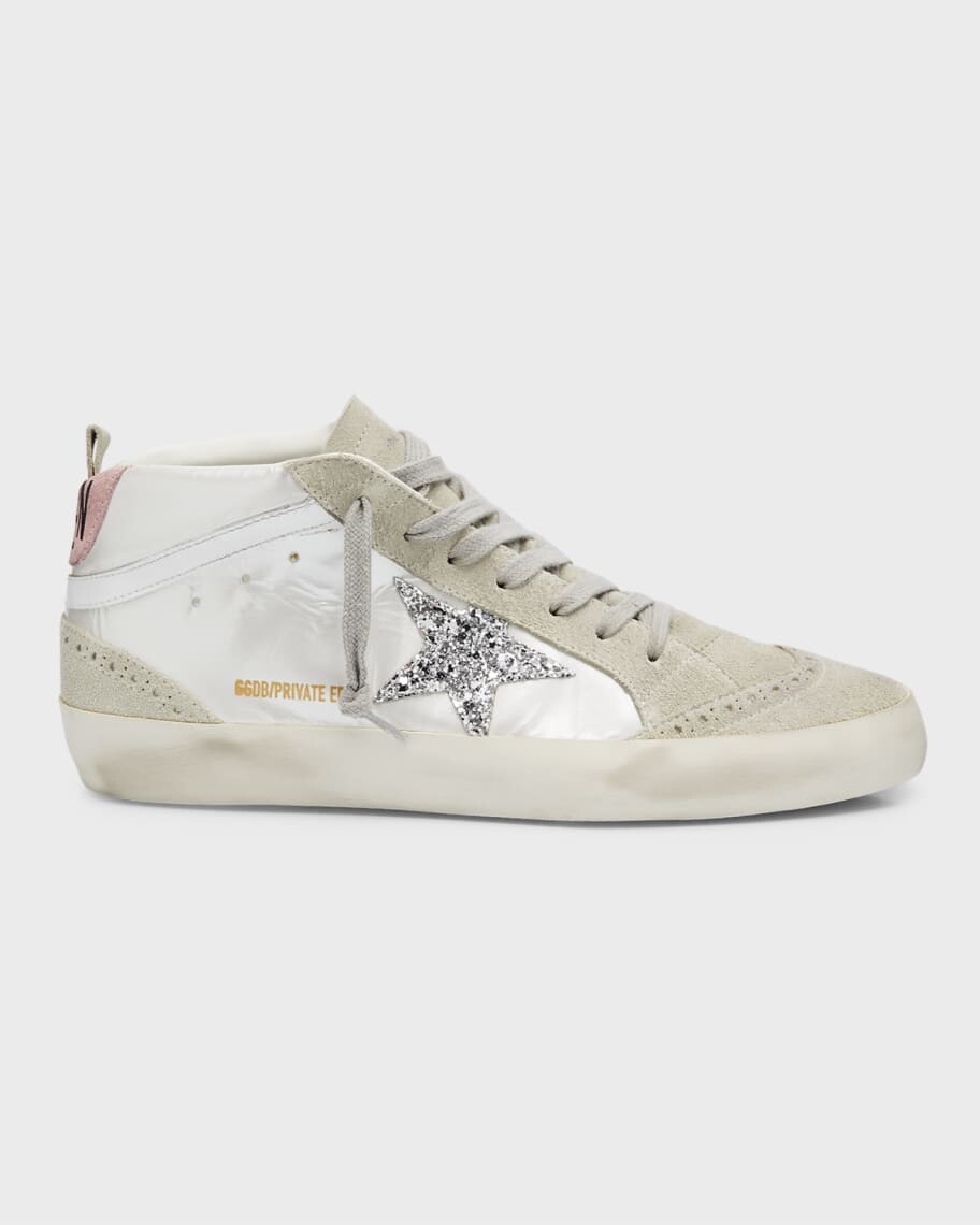 

Кроссовки Mid Star с блестками и металлическим блеском Golden Goose