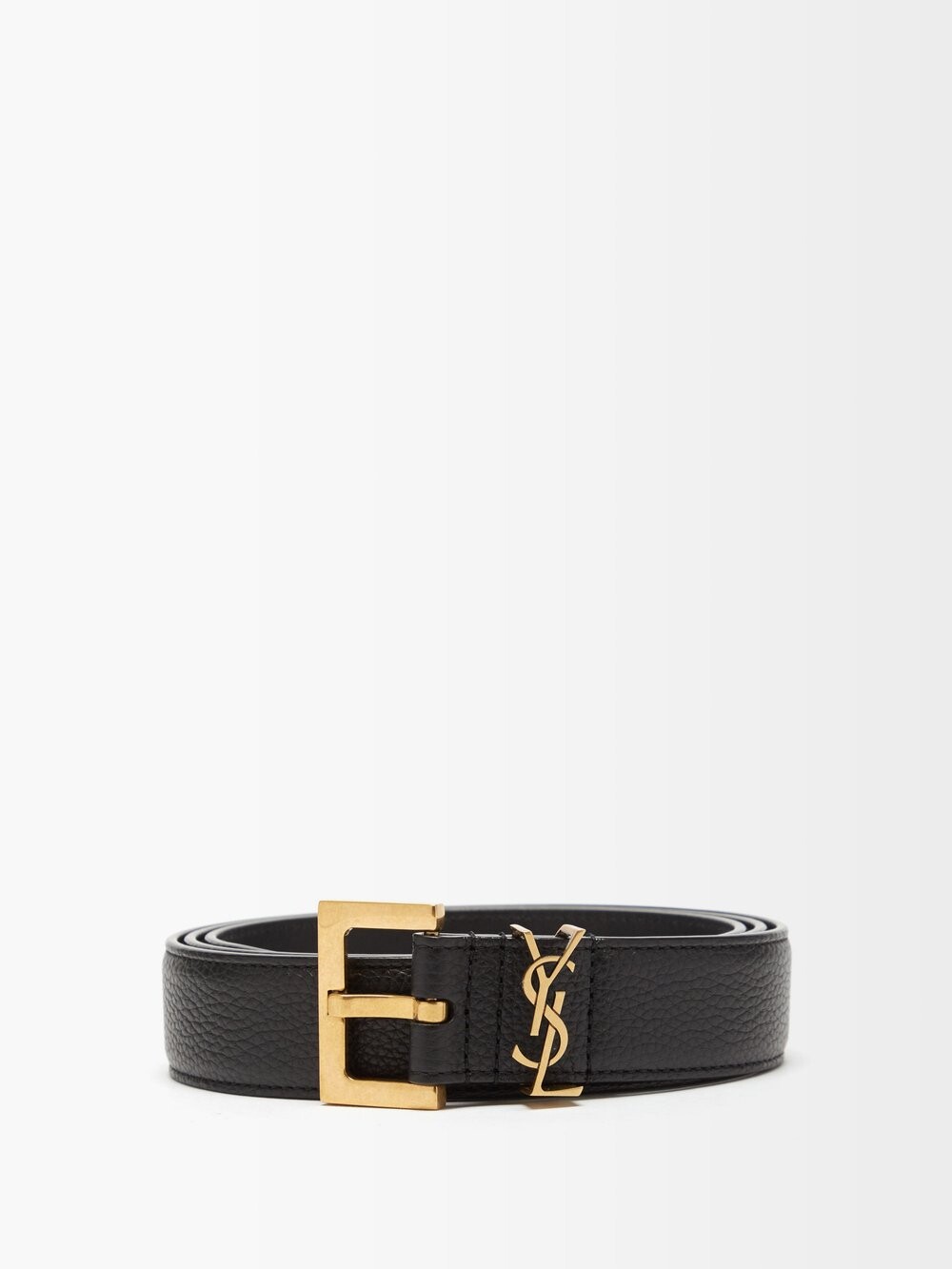

Ремень ysl из зерненой кожи с бляшкой Saint Laurent, черный