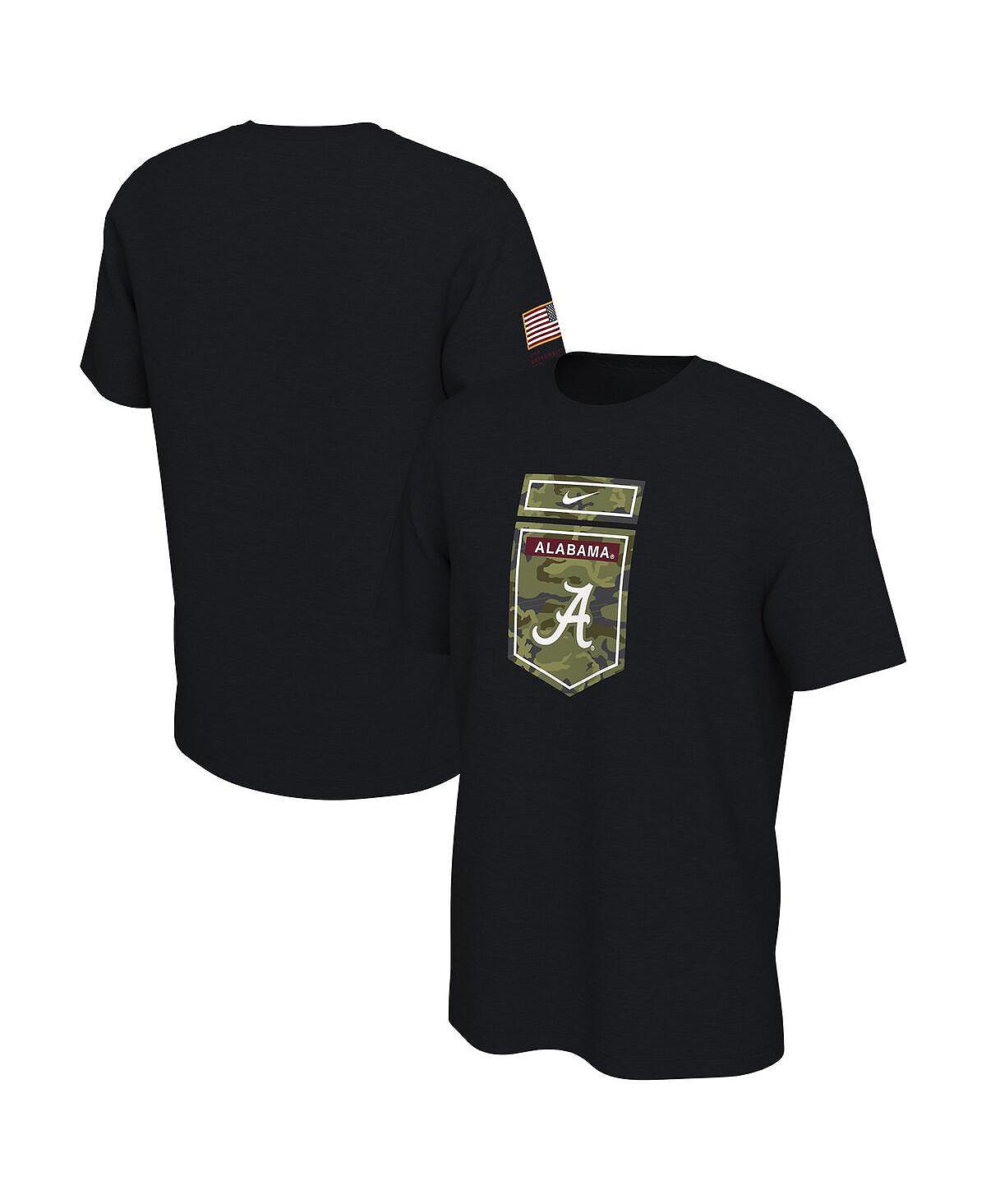 Мужская черная камуфляжная футболка Alabama Crimson Tide Veterans Nike мужские темно серые шорты crimson alabama crimson tide fast break performance nike мульти