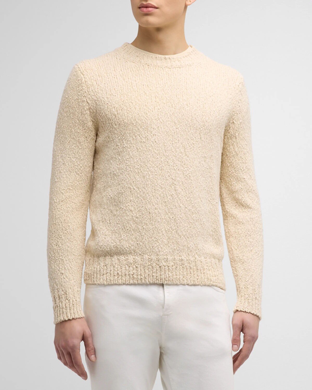 

Мужской шерстяно-кашемировый свитер Fisherman с круглым вырезом Canali, цвет Beige