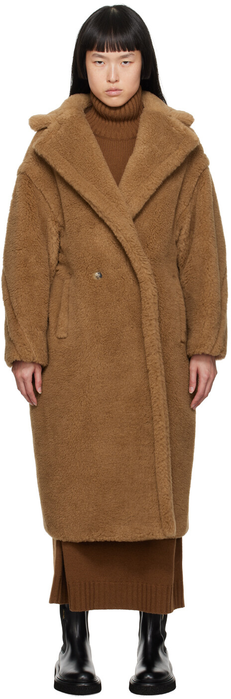 

Коричневое пальто с мишкой Teddy Bear Icon Max Mara