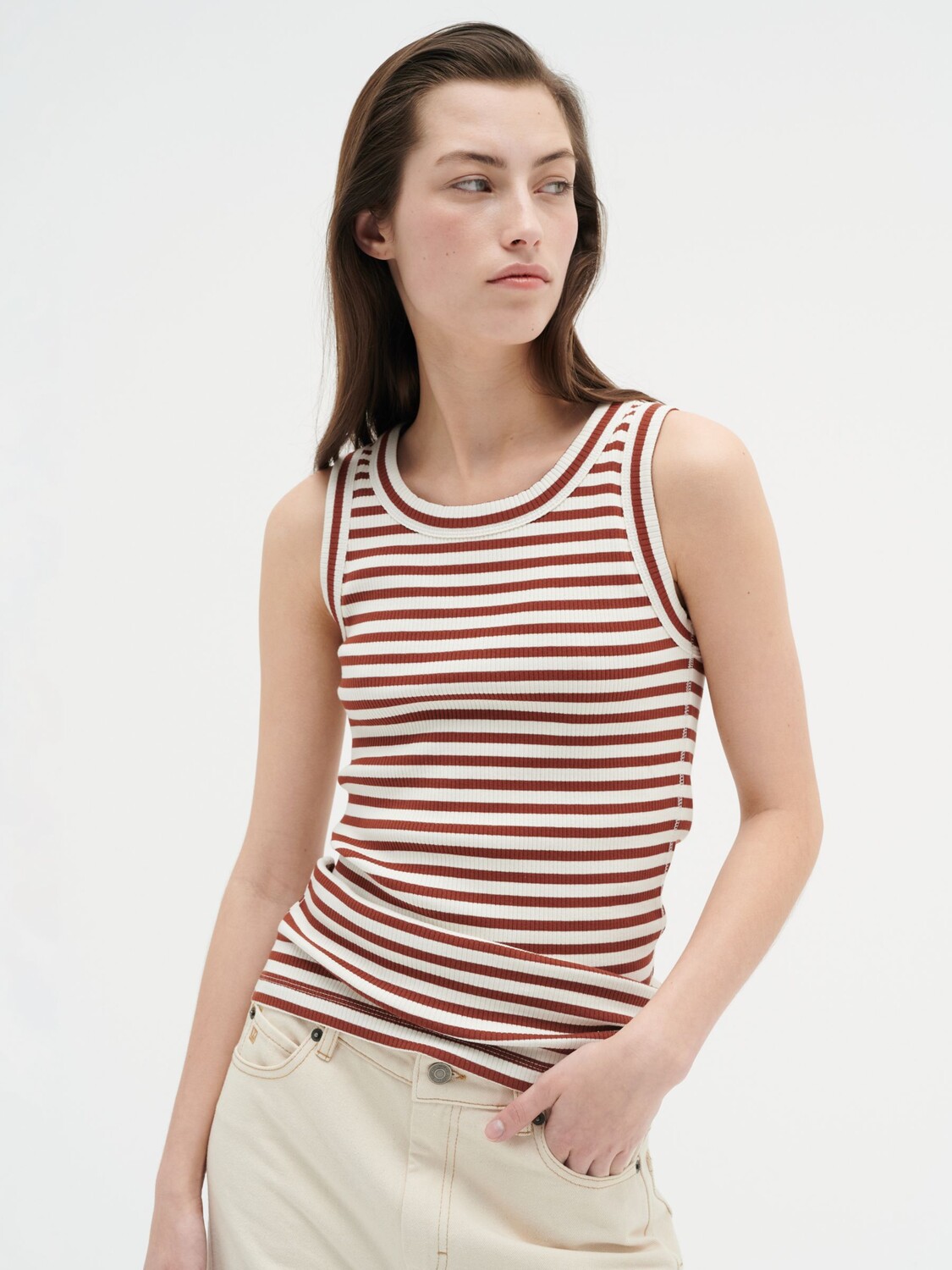 

Майка InWear Dagna Stripe, вишневое красное дерево