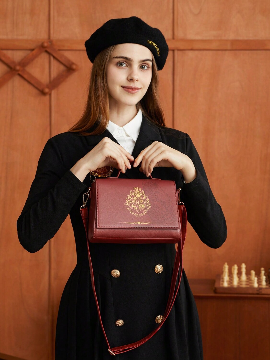 сумка шоппер harry potter always Минималистичная квадратная сумка SHEIN из искусственной кожи с верхней ручкой, красный