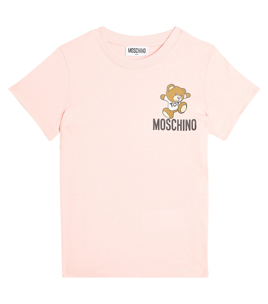 

Футболка из хлопкового джерси с мишкой teddy bear Moschino Kids, розовый