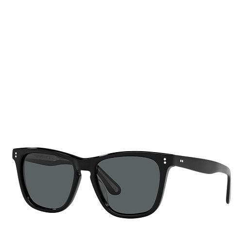 цена Солнцезащитные очки Lynes квадратные, поляризационные, 55 мм Oliver Peoples, цвет Black