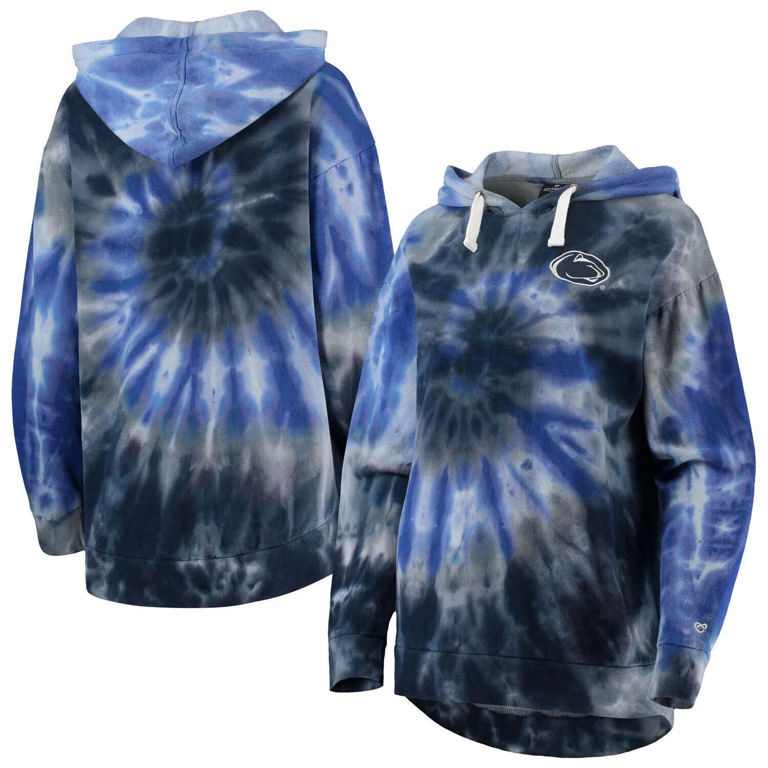 

Женский темно-синий пуловер с капюшоном Colosseum Penn State Nittany Lions Slow Ride Spiral Tie Dye Colosseum