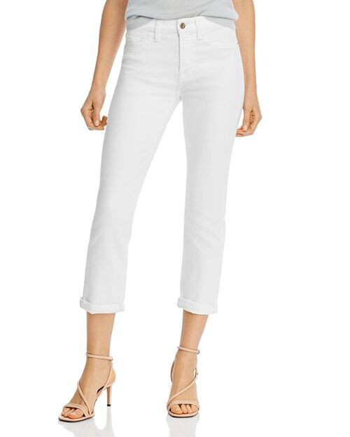

Белые прямые джинсы до щиколотки с высокой посадкой Jen 7 JEN 7 by 7 For All Mankind, цвет White