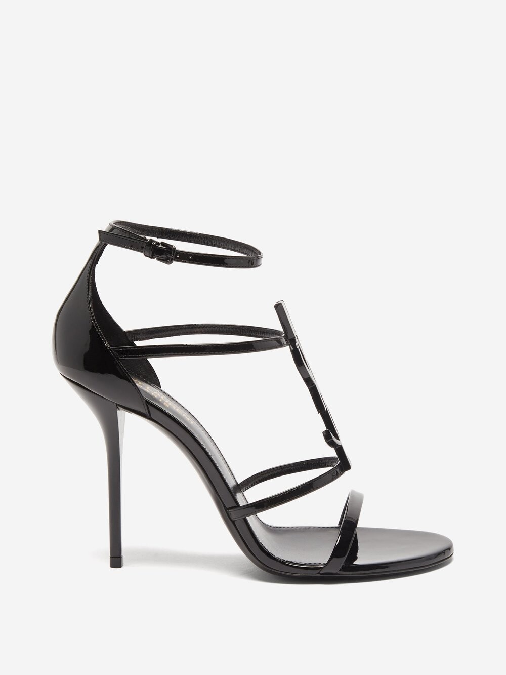 

Кожаные сандалии cassandra 100 с логотипом ysl Saint Laurent, черный