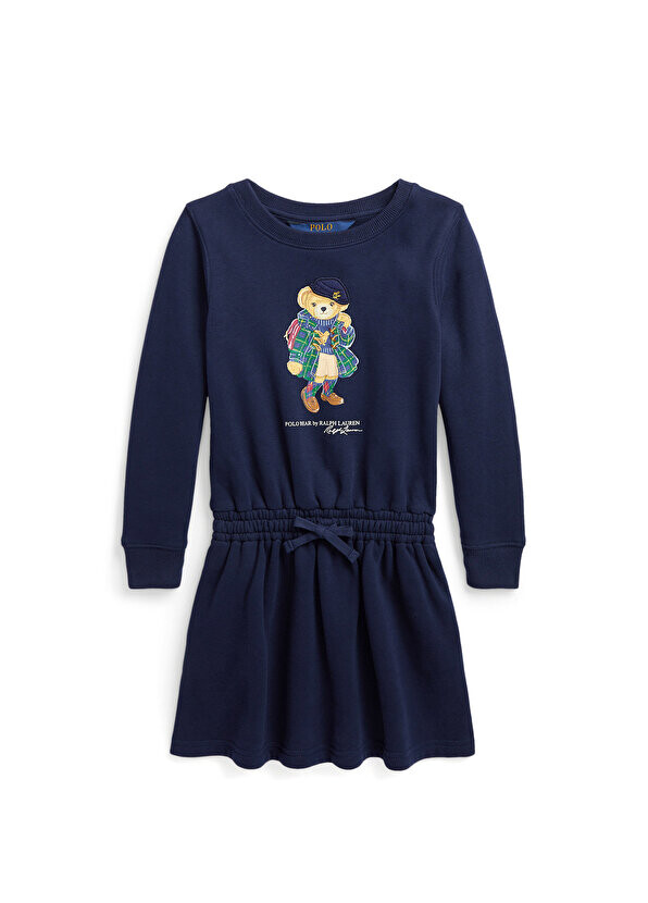 

Платье для девочки темно-синего цвета с логотипом Polo Ralph Lauren
