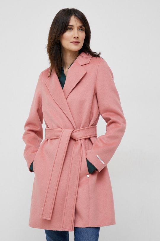 Полушерстяное пальто Pennyblack, розовый