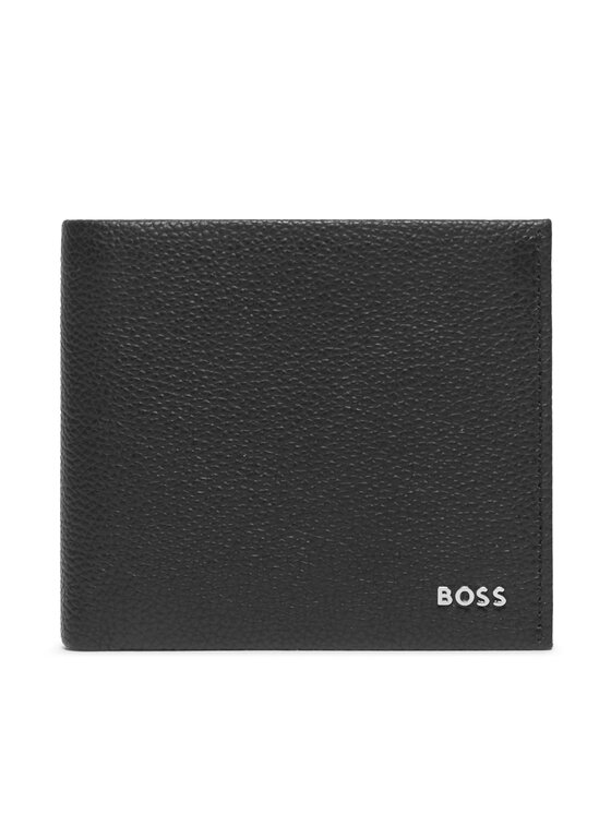 Мужской бумажник Boss, черный новинка 2021 мужской кредитный бумажник мужской металлический rfid винтажный алюминиевый чехол