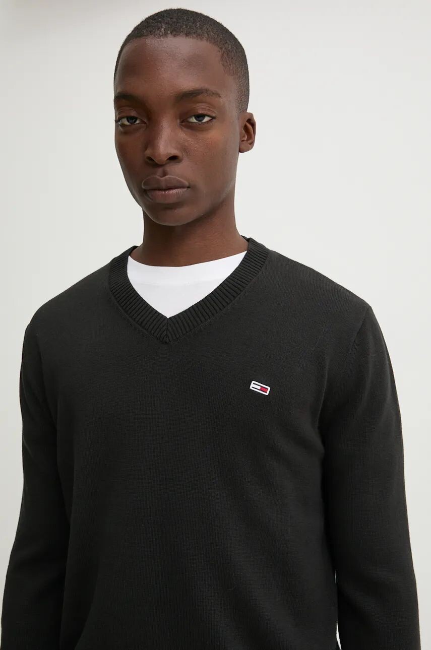 

Хлопковый свитер Tommy Jeans, черный