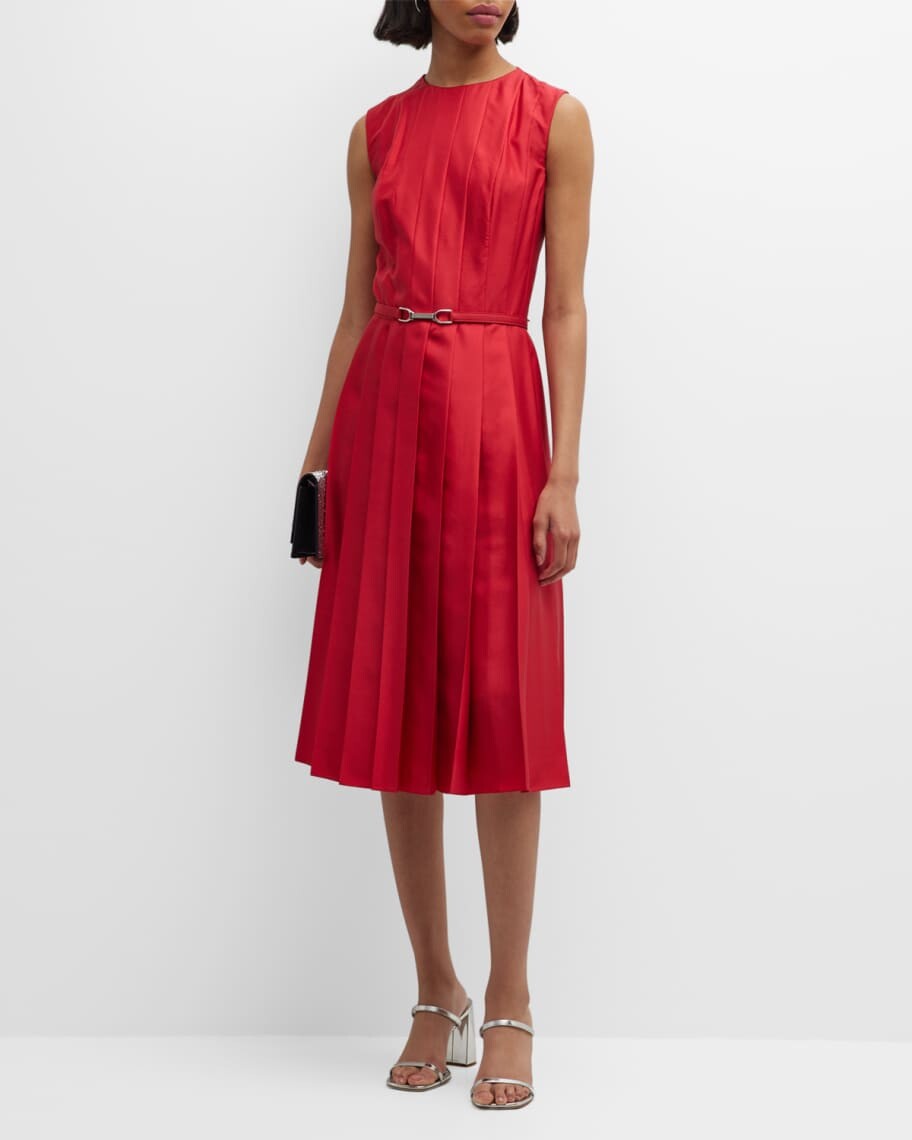 

Плиссированное платье миди Harlan Ralph Lauren Collection