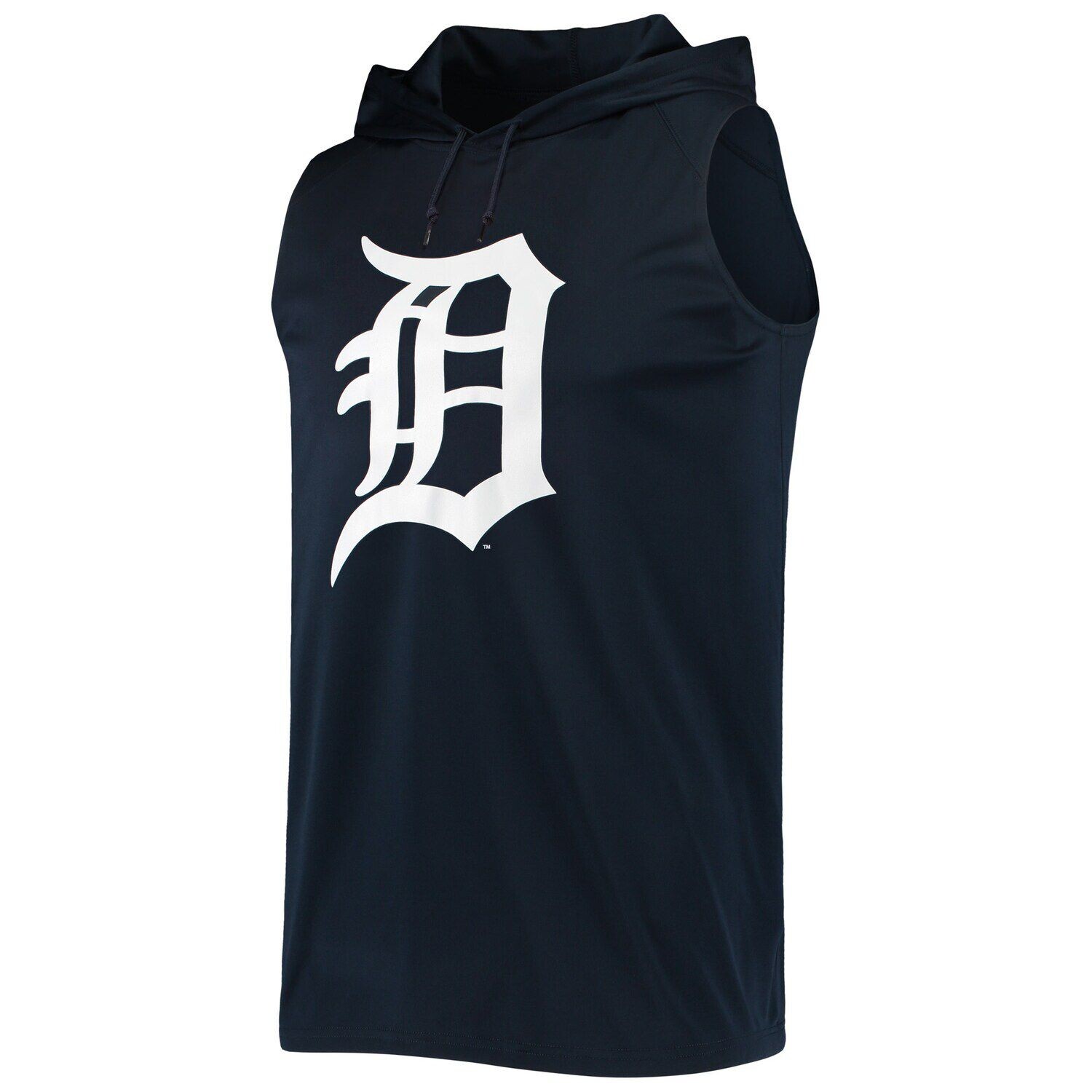 

Мужской темно-синий пуловер без рукавов Stitches Detroit Tigers с капюшоном