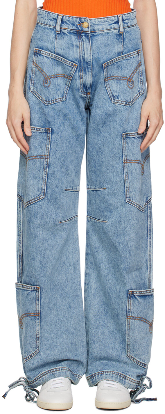 

Moschino Jeans Синие джинсы с несколькими карманами