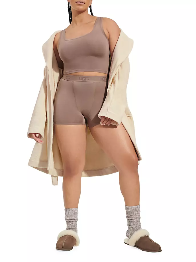 

Хлопковый халат Lenore Terry Ugg, цвет plaster