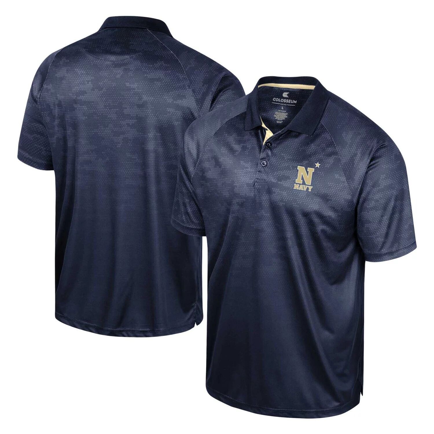 

Мужская рубашка-поло реглан Colosseum Navy Navy Midshipmen Honeycomb