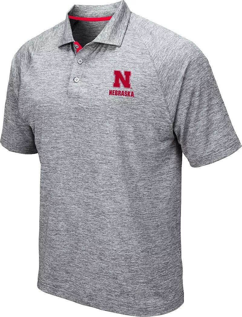 

Colosseum Мужская серая рубашка-поло на танкетке Nebraska Cornhuskers