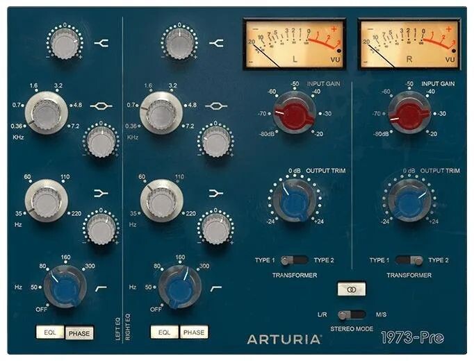 

Программное обеспечение подключаемого модуля предусилителя Arturia 1973-Pre